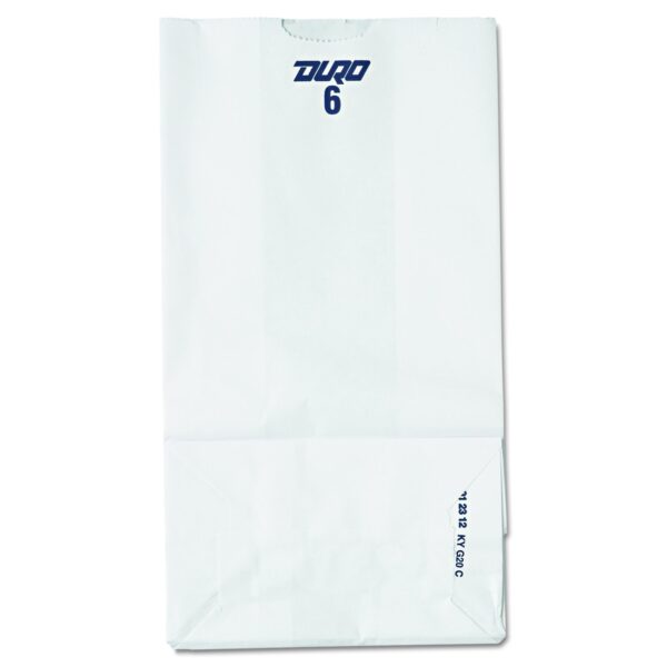 General GW6500 #6 Paper Grocery Bag, 35lb White, Standard 6 x 3 5/8 x 11 1/16, (Case of 500 Bags)