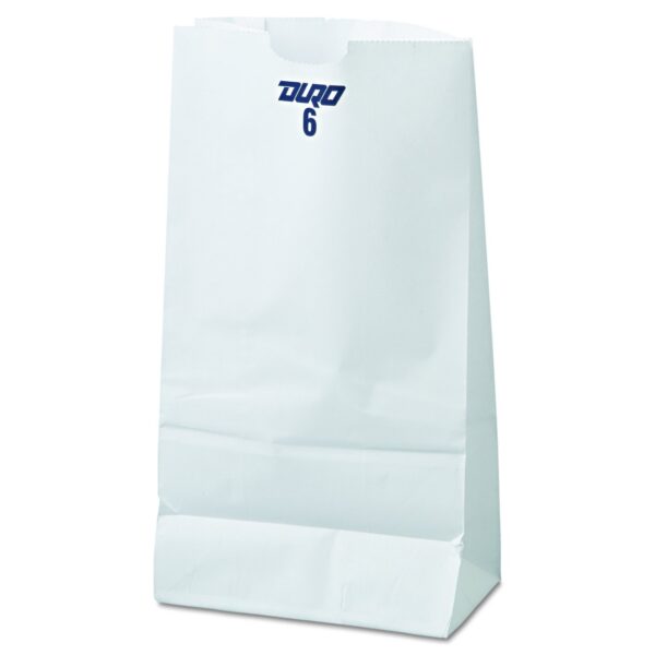 General GW6500 #6 Paper Grocery Bag, 35lb White, Standard 6 x 3 5/8 x 11 1/16, (Case of 500 Bags) - Image 3