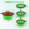 Dog Bowl Pet Collapsible Bowls, 2 Pack for Cats Dogs, Portable Pet Feeding Watering Dish for Walking Parking Traveling with 2 Carabiners (Small, Blue+Green) - Image 2