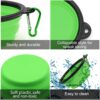 Dog Bowl Pet Collapsible Bowls, 2 Pack for Cats Dogs, Portable Pet Feeding Watering Dish for Walking Parking Traveling with 2 Carabiners (Small, Blue+Green) - Image 3