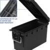 Sheffield 12629 Ammo Storage Box, Stackable .30 Cal Field Boxes, Water and Dust Resistant, Lockable Storage Box with Handle, Secures Hunting Gear, Supplies, and Bullets, Made in USA, Black, 1-Pack - Image 4