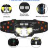LHKNL Headlamp Flashlight, 1200 Lumen Ultra-Light Bright LED Rechargeable Headlight with White Red Light,2-Pack Waterproof Motion Sensor Head Lamp,8 Modes for Outdoor Camping Running Hiking Fishing - Image 3