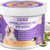 HICC PET Eyes Wipes for Dogs & Cats - Gently Remove Tear Stain, Debris, Discharge, Crust - Coconut Oil Pet Cleaning Grooming Deodorizing Wipes Wash Cleaner for Eyes, Wrinkle, Face - 100pcs