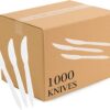 PLASTICPRO Cutlery Plastic Knives Medium Weight Disposable Silverware White (1000 Count)