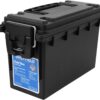 Sheffield 12629 Ammo Storage Box, Stackable .30 Cal Field Boxes, Water and Dust Resistant, Lockable Storage Box with Handle, Secures Hunting Gear, Supplies, and Bullets, Made in USA, Black, 1-Pack