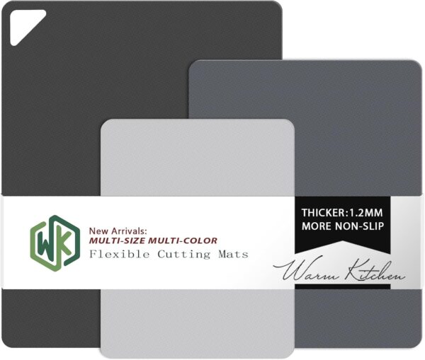 WK Flexible Plastic Cutting Boards Mats for Kitchen, Flexible Non Slip Cutting Mat, Thin Cutting Sheets, BPA Free, Dishwasher Safe, Multi Sizes - Image 2