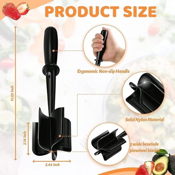 Meat Chopper, Hamburger Chopper, Potato Masher-Professional Multifunctional Heat Resistant Nylon Ground Beef Smasher Kitchen Tools And Gadgets, ​Safe For Non-Stick Cookware. - Image 3