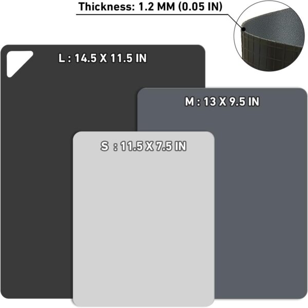 WK Flexible Plastic Cutting Boards Mats for Kitchen, Flexible Non Slip Cutting Mat, Thin Cutting Sheets, BPA Free, Dishwasher Safe, Multi Sizes - Image 3