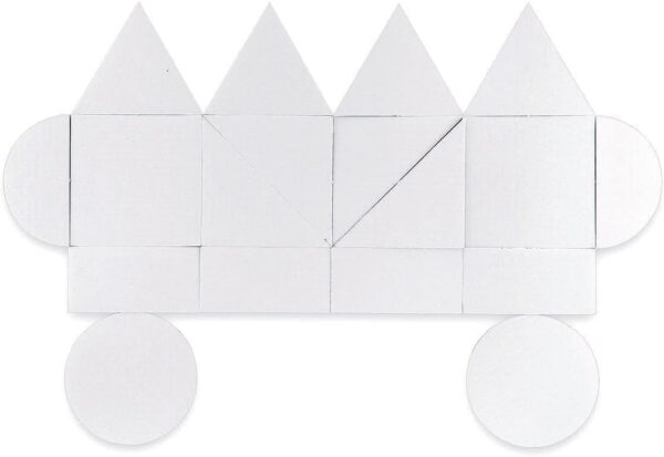 Hygloss Products Corrugated Geometric Shapes Ideal Arts and Crafts-Good for Home or Class-STEM Activity for Kids-Educational-Assorted-84 Pack, White - Image 2