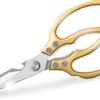 Kitchen Scissors, Heavy Duty Sharp Kitchen Shears Dishwasher Safe, Kitchen Accessories Cooking Shears for Kitchen Meat Chicken Fish Poultry Herb Bread (gold)