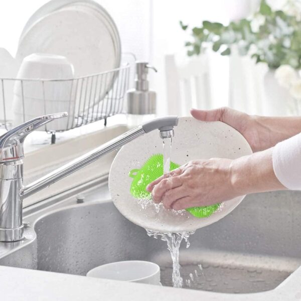 3PCS OstWony Silicone Dish Sponges, Super Food-Grade Silicone Sponges, Multi-Purpose and Efficient Sponge Kitchen Gadgets, Especial Delicate Kitchen Sponge Brush - Image 3