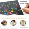 Art Set for Kids Rainbow Magic Scratch Off Paper Black Scratch Sheets Notes Cards Boards Doodle Pads Childrens Crafts Projects Kit for Girls Boys Adults Birthday Christmas Gift - Image 4