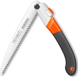 REXBETI Folding Saw, Heavy Duty 11 Inch Extra Long Blade Hand Saw for Wood Camping, Dry Wood Pruning Saw With Hard Teeth, Quality SK-5 Steel