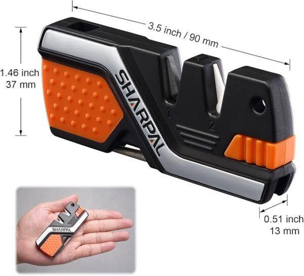 SHARPAL 101N 6-In-1 Pocket Knife Sharpener & Survival Tool, with Fire Starter Ferro Rod, Whistle & Diamond Sharpening Rod, Quickly Repair, Restore and Hone Straight and Serrated Blade - Image 5