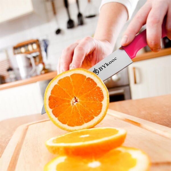 8 pieces Paring Knives (4PCS Peeling Knives and 4PCS Knife Sheath), Ultra Sharp Vegetable and Fruit Knife,German Steel Small Kitchen Knife with PP Plastic Ergonomic Handle - Image 3