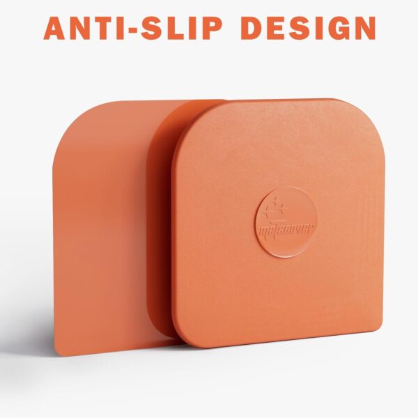 Pan Scraper, 5 Pcs Pot Scraper Plastic, Pot Scraper Non Scratch for Cast Iron, Pot and Pan Cleaning, Sturdy Scraper Kitchen Tool-Orange - Image 2