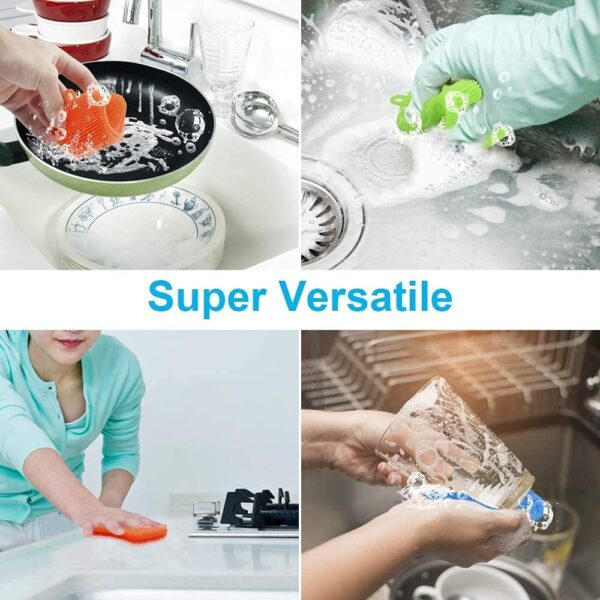 3PCS OstWony Silicone Dish Sponges, Super Food-Grade Silicone Sponges, Multi-Purpose and Efficient Sponge Kitchen Gadgets, Especial Delicate Kitchen Sponge Brush - Image 2