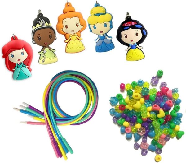 Disney Princess Necklace Activity, 160-Piece Jewelry Making Kit, Preschool Arts and Crafts, Kids Toys for Ages 3 Up - Image 5