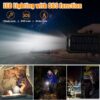 Solar Charger Power Bank, 20000mAh Portable Outdoor Waterproof Solar Battery Charger, Camping External Backup Battery Pack USB C Ports Input/Output, 2 Led Light Flashlight with Compass (Orange) - Image 5