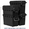 Sheffield 12629 Ammo Storage Box, Stackable .30 Cal Field Boxes, Water and Dust Resistant, Lockable Storage Box with Handle, Secures Hunting Gear, Supplies, and Bullets, Made in USA, Black, 1-Pack - Image 4