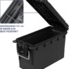 Sheffield 12629 Ammo Storage Box, Stackable .30 Cal Field Boxes, Water and Dust Resistant, Lockable Storage Box with Handle, Secures Hunting Gear, Supplies, and Bullets, Made in USA, Black, 1-Pack - Image 2