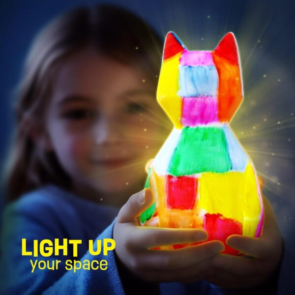 Paint Your Own Cat Lamp Kit, Art Supplies Arts & Crafts Kits, Painting kit for Kids 6-12, Arts and Crafts for Kids Ages 8-12, Toys Girls Boy Birthday Easter Gift Ages 3 4 5 6 7 8 9 10 11 12+ - Image 5