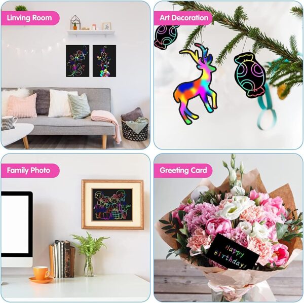 Smasiagon Scratch Paper Art Set for Kids: 2 Pack Scratch Off Arts Crafts Easter Gifts for Kids Ages 3-12 Girls Boys Birthday Christmas Party Favor Games Easter Basket Stuffers DIY Activity - Image 5