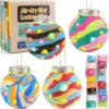 4 Set Kids Clay Arts and Crafts, Kid Craft Kit 8-12, Air Dry Clay Globe Lantern, Boys Art Kits, Girls Play Date Indoor Activities Group Projects Ages 7 8 9 10 11 Year Summer Camping Mothers Day Crafts