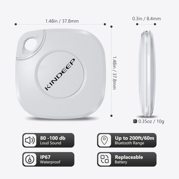 Tracker Air Tags-2 Pack: Smart Key Finder Work with Apple Find My (iOS only), Luggage Tracker Item locators for Kids Dog Pet Wallet Suitcase, Bluetooth Tracking Device for Home Outdoor Travel Hiking - Image 5