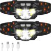 LHKNL Headlamp Flashlight, 1200 Lumen Ultra-Light Bright LED Rechargeable Headlight with White Red Light,2-Pack Waterproof Motion Sensor Head Lamp,8 Modes for Outdoor Camping Running Hiking Fishing