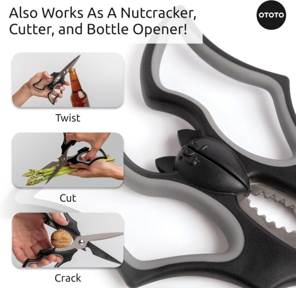 OTOTO Elizabat Kitchen Scissors - Halloween Goth Cute Bat Kitchen Shears, Gothic Scissors Utensils - Spooky Bats Halloween Gifts, Cute Gadgets - Image 4