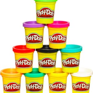Play Doh Modeling Compound 10-Pack Case of Assorted Colors, Non-Toxic 2 oz. Cans, Halloween Toys & Party Favors, Preschool Toys for Kids, Ages 2+ (Amazon Exclusive)