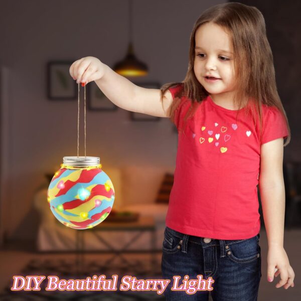 4 Set Kids Clay Arts and Crafts, Kid Craft Kit 8-12, Air Dry Clay Globe Lantern, Boys Art Kits, Girls Play Date Indoor Activities Group Projects Ages 7 8 9 10 11 Year Summer Camping Mothers Day Crafts - Image 4