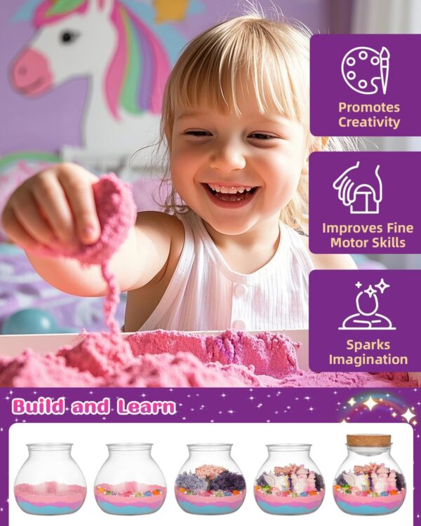 Light-Up Unicorn Terrarium Kit for Kids, DIY Arts & Crafts Gift for Girls Ages 4 5 6 7 8-12 Year Old, LED Night Light with Remote, Best Birthday Easter Unicorn Toys Gifts for Girls Kid - Image 2