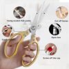 Kitchen Scissors, Heavy Duty Sharp Kitchen Shears Dishwasher Safe, Kitchen Accessories Cooking Shears for Kitchen Meat Chicken Fish Poultry Herb Bread (gold) - Image 3
