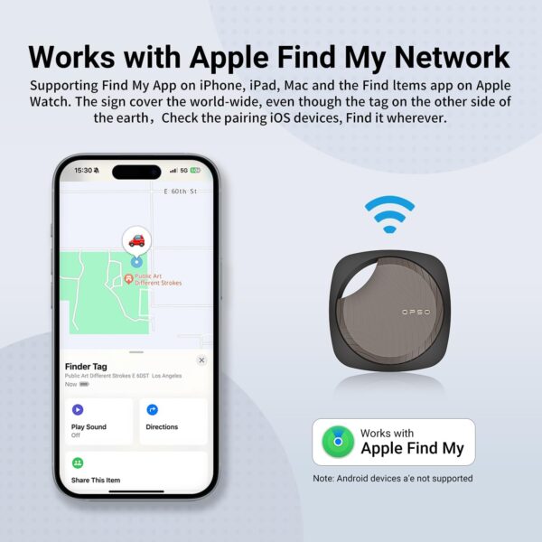 Finder Tag-4 Pack, Invisible Guard Bluetooth Tracker Works with Apple Find My (iOS Only) - Waterproof, Replaceable Battery, Lost Mode, Smart Key Finder Item Locator for Bags, Suitcases, Pet-4pc Black - Image 2