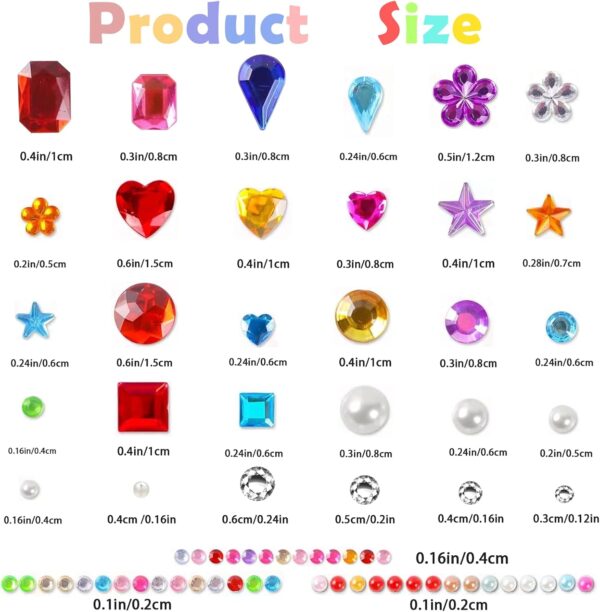 3500pcs Gem Stickers Jewels for Crafts，12 Sheets Rhinestone Stickers for DIY Craft，Stick on Gems Rhinestones for Crafts, Kids Art Supplies (Self-Adhesive Sparkle Jewels) - Image 5