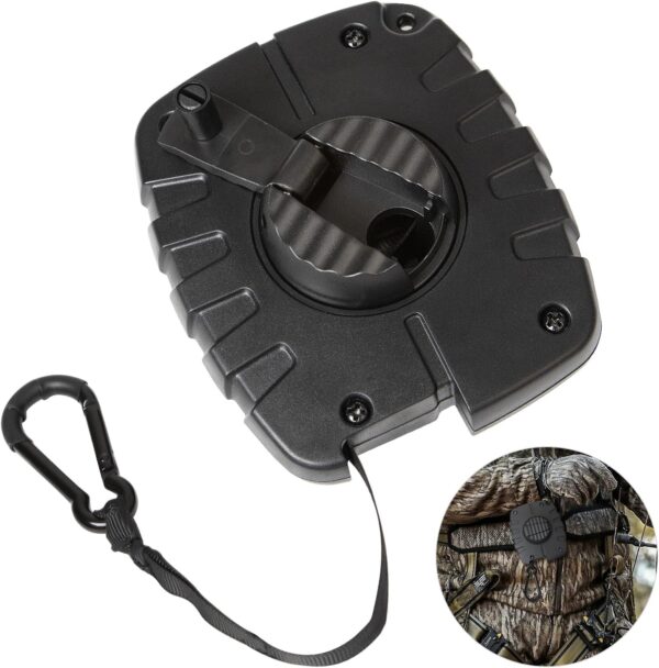 Retractable Bow Hoist, 29.5FT Bow & Gear Hoist for Tree Stand, Bow Rope with Crank Handle for Easy Rope Rewinding, Premium Gear Rope, Must Have Accessories for Tree Stand Climbing Safety