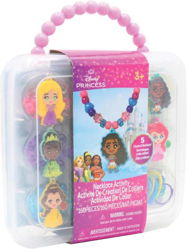 Disney Princess Necklace Activity, 160-Piece Jewelry Making Kit, Preschool Arts and Crafts, Kids Toys for Ages 3 Up - Image 3