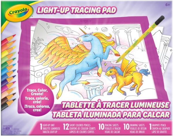Crayola Light Up Tracing Pad - Pink, Writing & Drawing Art Kit for Kids, Kids Toys & Games, Tracing Light Box, Easter Gifts for Girls & Boys, 6+ [Amazon Exclusive] - Image 3