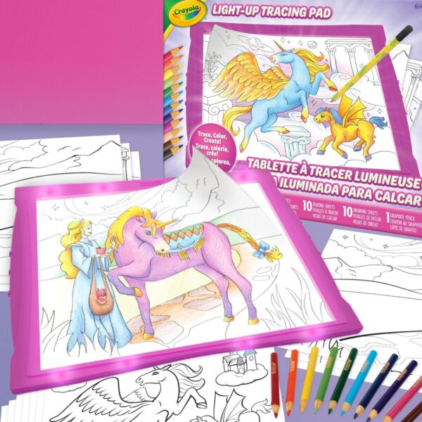 Crayola Light Up Tracing Pad - Pink, Writing & Drawing Art Kit for Kids, Kids Toys & Games, Tracing Light Box, Easter Gifts for Girls & Boys, 6+ [Amazon Exclusive] - Image 2