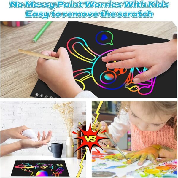 Smasiagon Scratch Paper Art Set for Kids: 2 Pack Scratch Off Arts Crafts Easter Gifts for Kids Ages 3-12 Girls Boys Birthday Christmas Party Favor Games Easter Basket Stuffers DIY Activity - Image 3