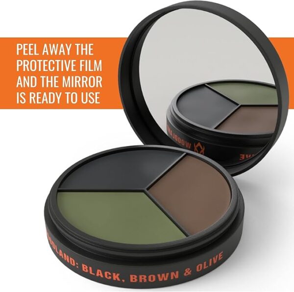 Arcturus 3-Color Camo Face Paint - Water & Sweat Resistant - Built-in Mirror for Easy Field Application - Image 2