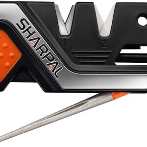 SHARPAL 101N 6-In-1 Pocket Knife Sharpener & Survival Tool, with Fire Starter Ferro Rod, Whistle & Diamond Sharpening Rod, Quickly Repair, Restore and Hone Straight and Serrated Blade