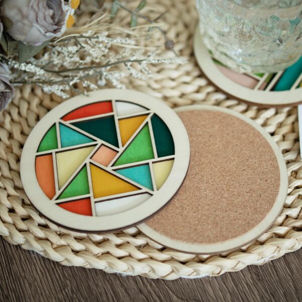Temlum Wooden Coasters Painting Kit, Paint You Own Coaster Wooden Painting Craft Kit for Adults and Beginners Art Craft Supplies - Image 2