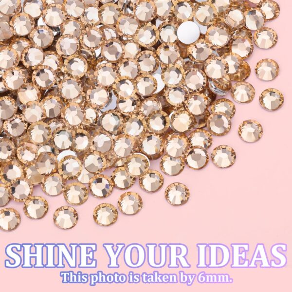 16000Pcs Resin Rhinestones with Tweezers for Crafting, Champagne 2-6mm Mixed Sizes Bedazzling Crystal with 3Pcs 10ml B7000 Jewelry Glue for DIY Crafts Clothing Tumblers Shoes Fabric Nail Art - Image 5