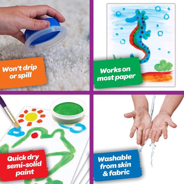 Crayola Spill Proof Paint Set, Washable Paint for Kids, Ages 3, 4, 5, 6 - Image 2