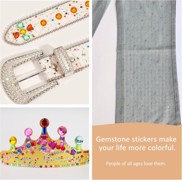 3500pcs Gem Stickers Jewels for Crafts，12 Sheets Rhinestone Stickers for DIY Craft，Stick on Gems Rhinestones for Crafts, Kids Art Supplies (Self-Adhesive Sparkle Jewels) - Image 4