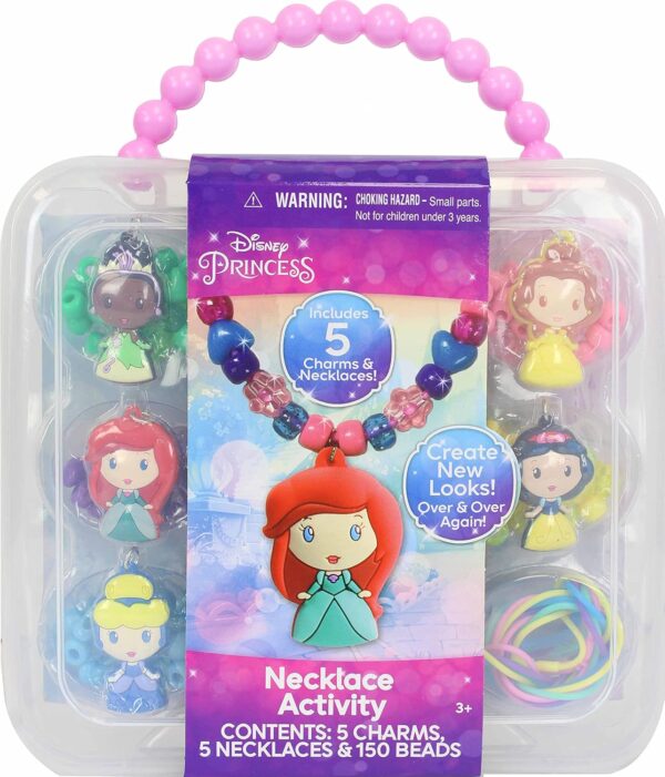 Disney Princess Necklace Activity, 160-Piece Jewelry Making Kit, Preschool Arts and Crafts, Kids Toys for Ages 3 Up - Image 2
