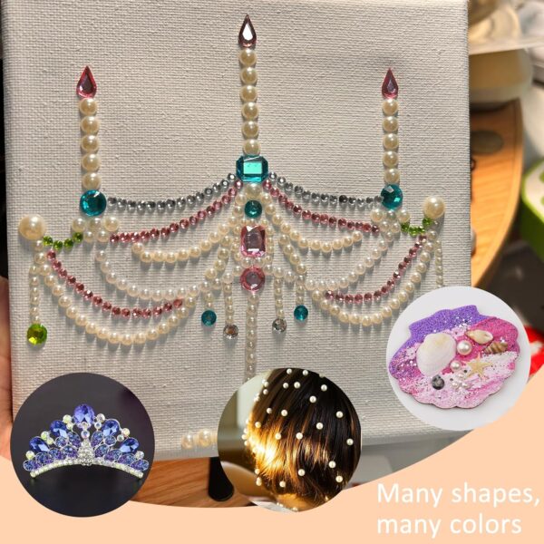 3500pcs Gem Stickers Jewels for Crafts，12 Sheets Rhinestone Stickers for DIY Craft，Stick on Gems Rhinestones for Crafts, Kids Art Supplies (Self-Adhesive Sparkle Jewels) - Image 3